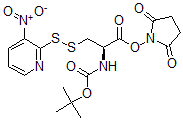 CAS 登录号：100108-75-6， (2,5-二氧代吡咯烷-1-基)(2R)-2-[(2-甲基丙烷-2-基)氧基羰基氨基]-3-(3-硝基吡啶-2-基)二硫基丙酸酯