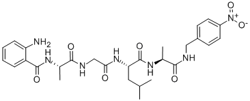 CAS 登录号：100307-95-7， N-(2-氨基苯甲酰)-L-丙氨酰甘氨酰-L-亮氨酰-N-[(4-硝基苯基)甲基]-L-丙氨酰胺