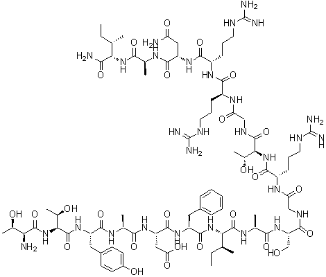 CAS 登录号：100853-58-5， L-苏氨酰-L-苏氨酰-L-酪氨酰-L-丙氨酰-L-alpha-天冬氨酰-L-苯丙氨酰-L-异亮氨酰-L-丙氨酰-L-丝氨酰甘氨酰-L-精氨酰-L-苏氨酰甘氨酰-L-精氨酰-L-精氨酰-L-天冬氨酰胺酰-L-丙氨酰-L-异亮氨酰胺