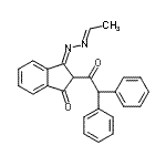 CAS 登录号：101228-21-1， (3E)-2-(二苯基乙酰基)-3-[(2E)-亚乙基亚肼基]-1-茚满酮