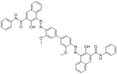 CAS#: 10127-03-4, 4,4'-[(3,3'-Dimethoxy[1,1'-Biphenyl]-4,4'-Diyl)Bis(Azo)]Bis[3-Hydroxy-N-Phenylnaphthalene-2-Carboxamide]