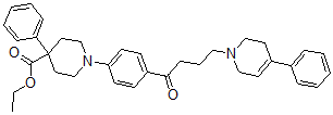 CAS 登录号：102395-70-0， 4-苯基-1-[4-[4-(4-苯基-3,6-二氢-2H-吡啶-1-基)丁酰基]苯基]哌啶-4-羧酸乙酯