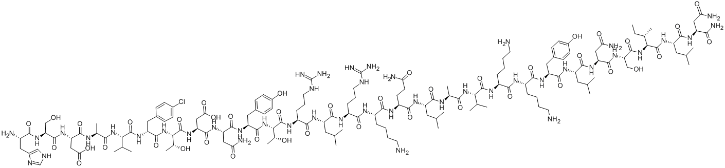 CAS 登录号：102805-45-8， 6-(4-氯-D-苯丙氨酸)-17-L-亮氨酸-血管活性小肠二十八肽(猪)