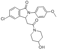 CAS 登录号：103255-64-7， 5-氯-3-[2-(4-羟基哌啶-1-基)-2-氧代乙基]-2-(4-甲氧基苯基)-3H-异吲哚-1-酮