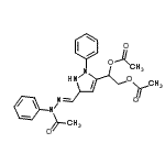 CAS#: 103405-38-5, 1-(5-{(E)-[Acetyl(Phenyl)Hydrazono]Methyl}-2-Phenyl-2,5-Dihydro-1H-Pyrazol-3-Yl)-1,2-Ethanediyl Diacetate