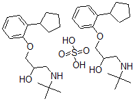 CAS#: 103437-28-1, 1-(Tert-Butylamino)-3-(2-Cyclopentylphenoxy)Propan-2-Ol Sulfate (2:1) (salt)