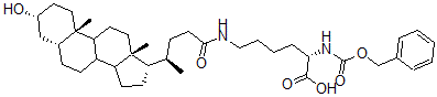 CAS 登录号：104211-96-3， (2S)-6-[[(4R)-4-[(3R,5R,10S,13R,17S)-3-羟基-10,13-二甲基-2,3,4,5,6,7,8,9,11,12,14,15,16,17-十四氢-1H-环戊二烯并[a]菲-17-基]戊酰]氨基]-2-(苯基甲氧羰基氨基)己酸