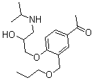 CAS 登录号：104449-98-1， 1-[4-[2-羟基-3-[(1-甲基乙基)氨基]丙氧基]-3-(丙氧基甲基)苯基]-乙酮