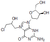 CAS 登录号：104783-29-1， 2-氨基-7-(3-氯-2-羟基丙基)-9-[(2R,4S,5R)-4-羟基-5-(羟基甲基)四氢呋喃-2-基]-3H-嘌呤-9-鎓-6-酮