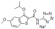 CAS 登录号：104795-68-8， 5-甲氧基-3-(1-甲基乙氧基)-N-1H-四唑-5-基-苯并(b)噻吩-2-甲酰胺单钠盐
