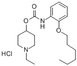 CAS 登录号：105383-98-0， (1-乙基哌啶-1-鎓-4-基)N-(2-己氧基苯基)氨基甲酸盐氯化物