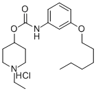 CAS 登录号：105405-73-0， (1-乙基哌啶-1-鎓-4-基)N-(3-己氧基苯基)氨基甲酸酯氯化物