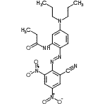 CAS 登录号：106359-94-8， N-{2-[(E)-(2-氰基-4,6-二硝基苯基)偶氮]-5-(二丙基氨基)苯基}丙酰胺