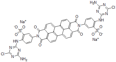 CAS#: 106424-71-9, 3,3'-(1,2,3,8,9,10-Hexahydro-1,3,8,10-Tetraoxoanthra(2,1,9-def:6,5,10-d'e'f')Diisoquinoline-2,9-Diyl)Bis(6-((4-Amino-6-Chloro-S-Triazin-2-Yl)Amino)-Benzenesulfonic Acid Disodium Salt