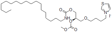 CAS 登录号：106556-34-7， [(2R)-1-(十八烷基氨基甲酰氧基)-3-[4-(1,3-噻唑-3-鎓-3-基)丁氧基]丙-2-基]碳酸甲酯碘化物
