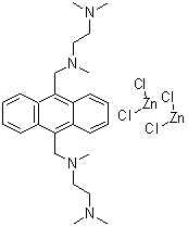 CAS 登录号：106682-14-8， N<sup>1</sup>,N<sup>1</sup>'-[9,10-蒽二基二(亚甲基)]二(N<sup>1</sup>,N<sup>2</sup>,N<sup>2</sup>-三甲基-1,2-乙二胺)-二氯锌(1:2)