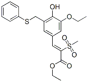 CAS 登录号：107788-10-3， (Z)-3-[3-乙氧基-4-羟基-5-(苯基硫基甲基)苯基]-2-甲基磺酰基丙-2-烯酸乙酯