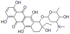 CAS#: 107807-19-2, 10-(4-Dimethylamino-5-Hydroxy-6-Methyloxan-2-Yl)Oxy-9-Ethyl-1,4,6,9,11-Pentahydroxy-8,10-Dihydro-7H-Tetracene-5,12-Dione
