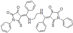 CAS 登录号：107888-02-8， (4E)-4-[[2-[[(E)-(4,5-二氧代-1-苯基-2-硫代吡咯烷-3-亚基)-苯基甲基]氨基]乙基氨基]-苯基亚甲基]-1-苯基-5-硫代吡咯烷-2,3-二酮