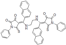 CAS 登录号：107888-03-9， (4E)-4-[[2-[[(E)-(4,5-二氧代-1-苯基-2-硫代吡咯烷-3-亚基)-萘-2-基甲基]氨基]乙基氨基]-萘-2-基亚甲基]-1-苯基-5-硫代吡咯烷-2,3-二酮