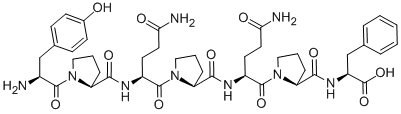 CAS 登录号：107936-65-2， (2S)-2-[[(2S)-1-[(2S)-5-氨基-2-[[(2S)-1-[(2S)-5-氨基-2-[[(2S)-1-[(2S)-2-氨基-3-(4-羟基苯基)丙酰]吡咯烷-2-羰基]氨基]-5-氧代戊酰]吡咯烷-2-羰基]氨基]-5-氧代戊酰]吡咯烷-2-羰基]氨基]-3-苯丙酸