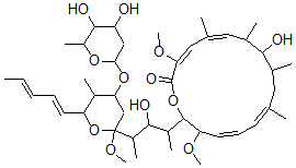 CAS#: 108351-33-3, (3E,5E,11E,13Z)-16-[4-[4-(4,5-Dihydroxy-6-Methyloxan-2-Yl)Oxy-2-Methoxy-5-Methyl-6-[(1E,3E)-Penta-1,3-Dienyl]Oxan-2-Yl]-3-Hydroxypentan-2-Yl]-8-Hydroxy-3,15-Dimethoxy-5,7,9,11-Tetramethyl-1-Oxacyclohexadeca-3,5,11,13-Tetraen-2-One