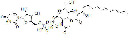 CAS#: 108636-29-9, [(2R,3R,4R,5S,6R)-3-Acetamido-2-[[[(2R,3S,4R,5R)-5-(2,4-Dioxopyrimidin-1-Yl)-3,4-Dihydroxyoxolan-2-Yl]Methoxy-Hydroxyphosphoryl]Oxy-Hydroxyphosphoryl]Oxy-5-Hydroxy-6-(Hydroxymethyl)Oxan-4-Yl] (3R)-3-Hydroxytetradecanoate