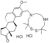 CAS#: 108736-70-5, 2-((Hexahydro-3,3,10,10-tetramethyl-1,2,5,8-dithiadiazecin-5(6H)-yl)methyl)-3-methoxyestra-1,3,5(10)-trien-17-one dihydrochloride
