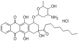 CAS#: 109485-63-4, 7-(4-Amino-5-Hydroxy-6-Methyloxan-2-Yl)Oxy-6,9,11-Trihydroxy-9-Nonanoyl-8,10-Dihydro-7H-Tetracene-5,12-Dione Hydrochloride