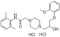 CAS#: 110445-25-5, N-(2,6-Dimethylphenyl)-2-[4-[2-Hydroxy-3-(2-Methoxyphenoxy)Propyl]Piperazin-1-Yl]Acetamide Dihydrochloride