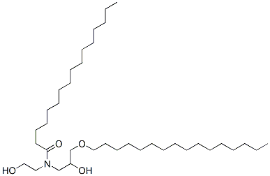 CAS 登录号：110483-07-3， N-(3-十六烷氧基-2-羟基丙基)-N-(2-羟基乙基)十六烷酰胺