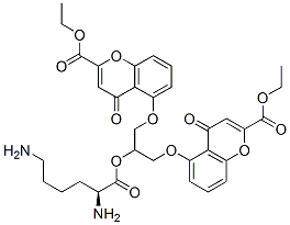 CAS#: 110816-79-0, Ethyl 5-[2-[(2S)-2,6-Diaminohexanoyl]Oxy-3-(2-Ethoxycarbonyl-4-Oxochromen-5-Yl)Oxypropoxy]-4-Oxochromene-2-Carboxylate