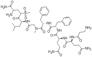 CAS 登录号：110863-38-2， (2S)-2-[[(2S)-5-氨基-2-(3-氨基丙酰氨基)-5-氧代戊酰]氨基]-N-[(2S)-1-[[(2S)-1-[[2-[[(4S)-8,9-二氨基-2-甲基-6-甲基磺酰基-5,9-二氧代壬-4-基]氨基]-2-氧代乙基]-甲基氨基]-1-氧代-3-苯基丙烷-2-基]氨基]-1-氧代-3-苯基丙烷-2-基]戊烷二酰胺