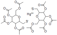 CAS#: 110913-60-5, Bis(2,6-anhydro-1-thio-glycero-manno-heptitol 1,3,4,5-tetraacetate)mercury(II)