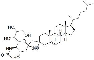 CAS 登录号：113108-90-0， 5-二脱氧-D-甘油-alpha-D-乳-2-吡喃壬酮糖酸 5-(乙酰氨基)-3 (3beta)-胆甾-5-烯-3-基酯