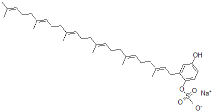 CAS 登录号：113267-17-7， 六联异戊烯基氢醌硫酸酯单钠盐