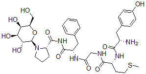 CAS 登录号：113350-05-3， 2-蛋氨酰-5-脯氨酰-(N(1,5))-吡喃半乳糖基-脑啡肽酰胺