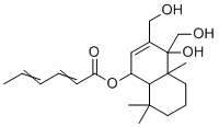 CAS 登录号：1136245-81-2， 6β-(六-2,4-二烯酰氧基)-9α,12-二羟基补身醇