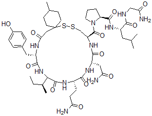 CAS 登录号：113789-43-8， 1'-(1'-硫代-4'-甲基环己烷)乙酸-缩宫素