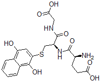 CAS 登录号：114576-98-6， 3-(谷胱甘肽-S-基)-1,4-萘醌