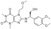 CAS 登录号：114606-56-3， (8-(1-(3,4-二甲氧基苯基)-2-羟基乙基)氨基)-3,7-二氢-7-(2-甲氧基乙基)-1,3-二甲基-1H-嘌呤-2,6-二酮