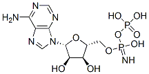CAS 登录号：114661-04-0， [[[[(2R,3S,4R,5R)-5-(6-氨基嘌呤-9-基)-3,4-二羟基四氢呋喃-2-基]甲氧基-羟基磷酰]氧基-羟基磷酰]氨基]膦酸