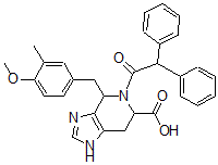 CAS 登录号：114785-18-1， 5-[2,2-二(苯基)乙酰基]-4-[(4-甲氧基-3-甲基苯基)甲基]-1,4,6,7-四氢咪唑并[5,4-d]吡啶-6-羧酸