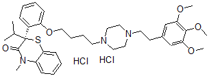 CAS 登录号：115043-27-1， R-(+)-3,4-二氢-2-异丙基-4-甲基-2-(2-(4-(4-(2(3,4,5-三甲氧基苯基)乙基)哌嗪基)丁氧基)苯基)-2H-1,4-苯并噻嗪-3-酮-二盐酸盐