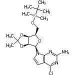 CAS 登录号：115479-40-8， 4-氯-7-{5-O-[二甲基(2-甲基-2-丙基)硅烷基]-2,3-O-异亚丙基-beta-D-来苏呋喃糖基}-7H-吡咯并[2,3-d]嘧啶-2-胺