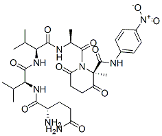 CAS 登录号：115700-57-7， 4-[[(2S)-5-氨基-1-[[(2S)-3-甲基-1-[[(2S)-3-甲基-1-[[(2S)-1-[[(2S)-2-[(4-硝基苯基)氨基]丙酰]氨基]-1-氧代丙烷-2-基]氨基]-1-氧代丁烷-2-基]氨基]-1-氧代丁烷-2-基]氨基]-1,5-二氧代戊烷-2-基]氨基]-4-氧代丁酸