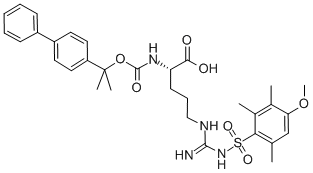 CAS 登录号：117368-03-3， N2-[(1-[1,1'-联苯]-4-基-1-甲基乙氧基)羰基]-N5-[亚氨基[[(4-甲氧基-2,3,6-三甲基苯基)磺酰基]氨基]甲基]-L-鸟氨酸