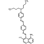 CAS 登录号：117574-15-9， 8-氨基-1-[(E)-(4-{(E)-[4-(二丁基氨基)苯基]偶氮}苯基)偶氮]-2-萘酚
