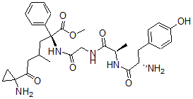CAS 登录号：117783-82-1， (2R)-6-(1-氨基环丙基)-2-[[2-[[(2R)-2-[[(2S)-2-氨基-3-(4-羟基苯基)丙酰]氨基]丙酰]氨基]乙酰基]氨基]-4-甲基-6-氧代-2-苯基己酸甲酯
