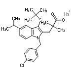 CAS 登录号：118427-55-7， 钠3-{1-(4-氯苄基)-5-异丙基-3-[(2-甲基-2-丙基)硫基]-1H-吲哚-2-基}-2,2-二甲基丙酸酯
